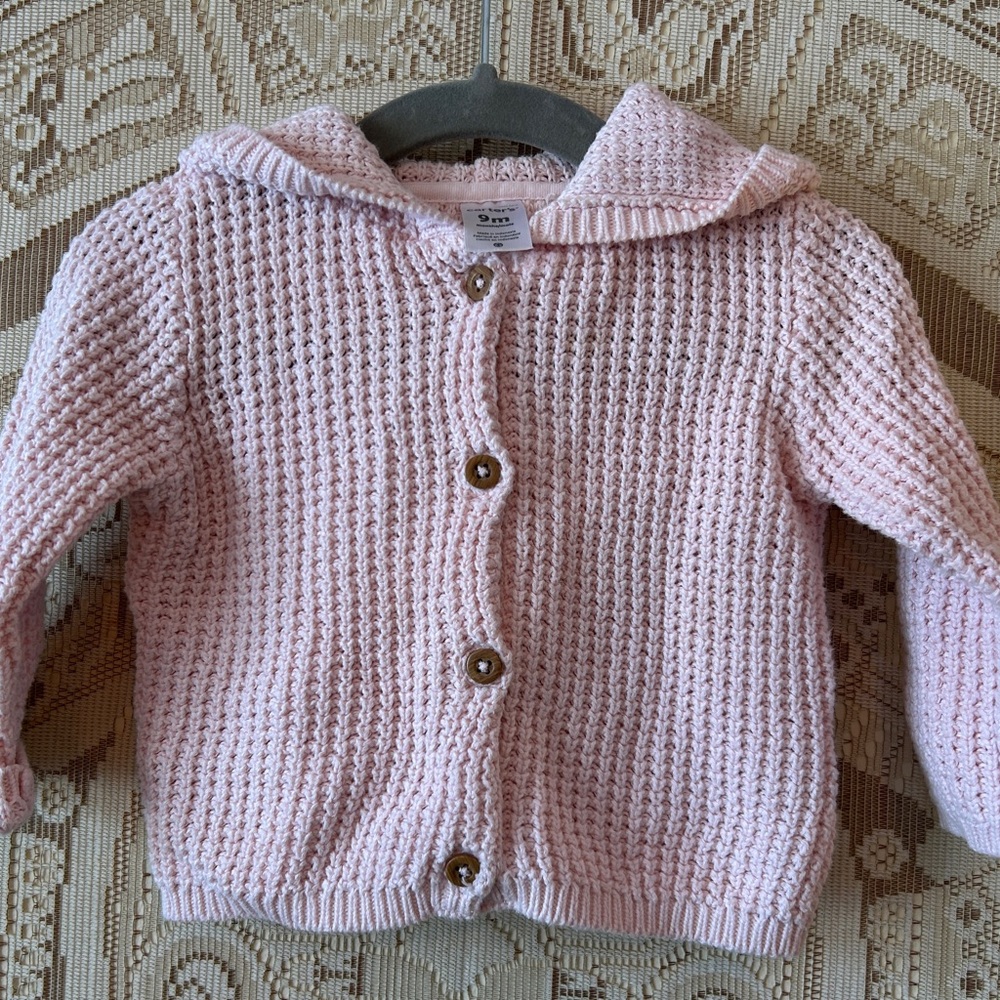 Carter’s Light Pink Knit Hooded Sweater